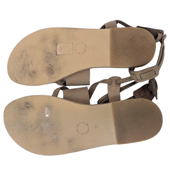 Valia Gabriel Leather Strappy Sandals Anthropologie Womens 39 Hand Made Tan - Picture 3 of 12